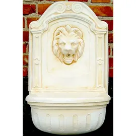 Casa Padrino Wandbrunnen Löwe Weiß / Beige