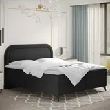 Kaiser Boxspringbett Mit Bettkasten Und Topper Valentino, Mehrere Größen Paros/poso 180x200 Cm Schwarz