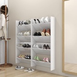 Iiaky Wand-Schuhschränke 4 STK. Hochglanz-Weiß 60x18x60cm Schuhregal Wand Schuhaufbewahrung Platzsparend