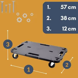 GarPet 2er Set Transportroller Rollbrett Transportrollen Rollbrett Werkstatt Pflanzen Rollbretter Transport Möbelrollen flach Pflanzenroller eckig