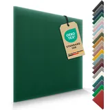 VELUYA Wandkissen Wandpolster Quadrat – Samt, Polsterpaneele 50 x 50 cm, Polsterplatte, Oeko-TEX, Made in EU, Dunkelgrün M04