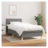 vidaXL Boxspringbett 100 x 200 cm Dunkelgrau