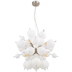 Pendelleuchte Hängeleuchte Deckenlampe Esszimmerlampe Nickel-matt Glaskugeln