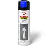 Markierspray Blau, Lackspray Acryl Sprühlack Prisma Signal blue, 500ml + Bisomo Sticker