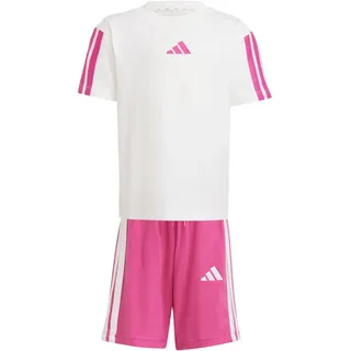 Adidas Essentials Tee Set - White / Semi Lucid Fuchsia - 5-6 Jahre