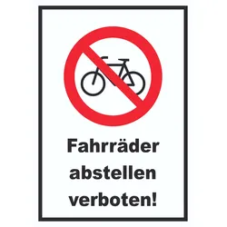 Fahrräder abstellen verboten Schild keine Räder anschliessen A1 (594x841mm)