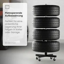 GENTOR Felgenbaum fahrbar für 4 Reifen bis 225 mm, belastbar bis 100 kg