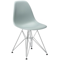 Vitra Stuhl Eames Plastic Side Chair  RE 83x46.5x55 cm hellgrau, Gestell: verchromt, Designer Charles & Ray Eames