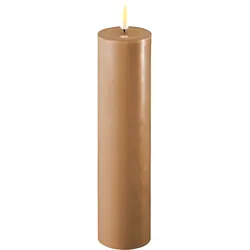 Deluxe Homeart LED Stumpenkerze Real Flame karamell, Ø5 x H20cm, karamell