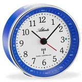 Atlanta Funkwecker ohne Ticken mit Licht Snooze Crescendo Alarmanzeige Analog - 1868/5 (Blau)