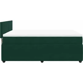 vidaXL Boxspringbett 140 x 200 cm Dunkelgrün