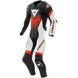 Dainese Laguna Seca 6 Lederkombi Einteiler, black/white/fluo-red, Gr. 52