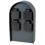 Grafner Gartensteckdose 4 St. Schwarz