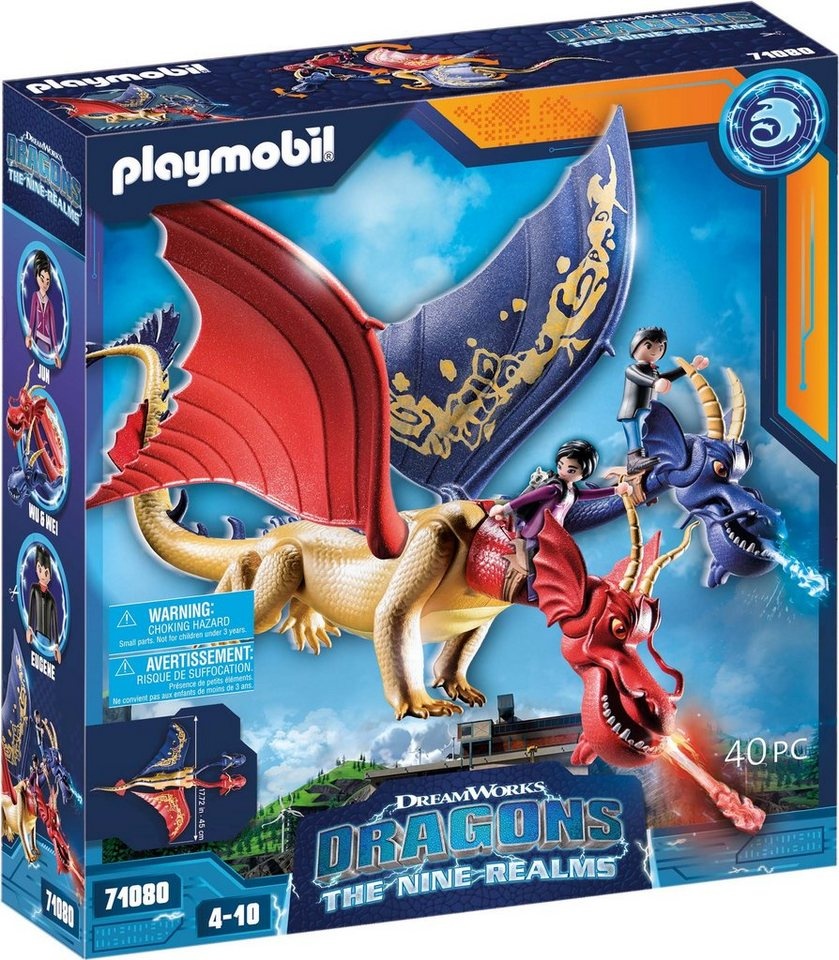Playmobil® Konstruktions-Spielset Dragons: The Nine Realms - Wu & Wei mit Jun (71080), (40 St), Made in Germany bunt