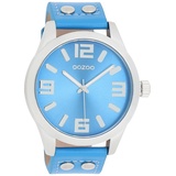 Oozoo Basic Line Armbanduhr C1076 Lederband Blau 46 mm - Blau