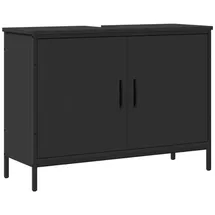 vidaXL Waschbeckenunterschrank Schwarz 80x30x60 Cm Holzwerkstoff Vidaxl