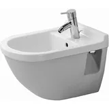 Duravit Starck 3 Wand-Bidet 54 cm Weiß WonderGliss mit Überlauf + 1 Hahnloch