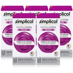 Simplicol  Textilfarbe intensiv Sinnliche-Beere 150g 5er Pack