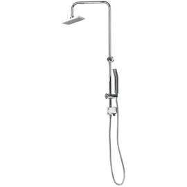 Livarno Home Überkopfbrause-Set, 150-cm-Brauseschlauch (eckig) 17,6 x 17,6 cm