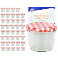 Mambocat 40er Set Sturzglas 230 ml mit rot kariertem