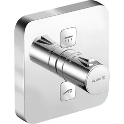 Unterputz-Thermostat Push, 2 Verbraucher, eckig (Ausführung: 2 Verbraucher. eckig. chrom)