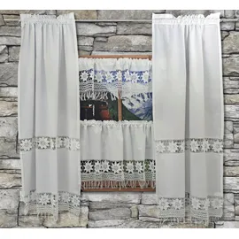 HOSSNER - ART OF HOME DECO Querbehang »Zugspitze« Stangendurchzug 1 Stk. tlg. Häkelspitze - ECHTE Handarbeit