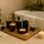 Relaxdays Badezimmer Set Badaccessoire-Set Schwarz/Natur
