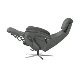 Hukla Relaxsessel Pierre Leder 75 x 126 x 177 cm Grau elektrisch