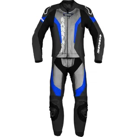 Spidi Laser Touring Lederkombi - Schwarz/Hellgrau/Blau / 50