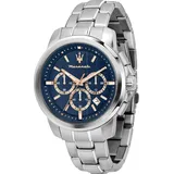 Maserati, Armbanduhr, Successo, Silber, (Chronograph, 44 mm)