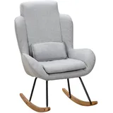Wohnling Schaukelstuhl CAPRI Polyester 75 x 110 x 88,5 cm Grau mit Kissen