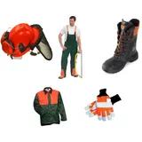 SWS Forst GmbH 5 teiliges Schnittschutz Set Schnittschutzhose Jacke Lederstiefel Forsthelm für den Kurs zugelassen - 1