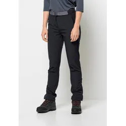 Softshellhose JACK WOLFSKIN "STOLLBERG PANTS W", Damen, Gr. 44, Normalgrößen, schwarz, Hauptmaterial: 94% Polyester, 6% Elastane; Kontrast: 88% Polyester, 12% Elastane; Futter: 100% Polyester (recycled), Hosen