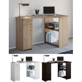 VCM Holz Eckschreibtisch Winkeltisch Schreibtisch Computertisch Schublade Linzia XL