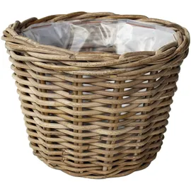 Van der Leeden Rattan Grau konisch mit Folienauskleidung Ø 29 cm