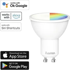 Hama LED Lampe Reflektor GU10 5,5W, RGBW, dimmbar, Refl., für Sprach-/App-Steuerung (00176598)