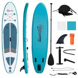 Outsunny Paddleboard mit rutschfestem Belag 320 x 76 x 15 cm weiß/blau/grau
