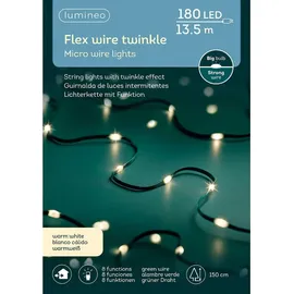 Kaemingk Lumineo Micro LED Lichterkette mit Funktionen 1.350 cm 180 Lichter warmweiß