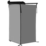 DimyFew Toilettenzelt Pop-up Umkleidezelt, Duschzelt mit UV-Schutz, wasserdichtes Sichtschutz Toilettenzelt, mobiles Toilettenzelt tragbar für Outdoor Camping, Strand, Van, Fahrzeug, Grau
