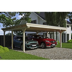 SKANHOLZ Carport »Emsland«, BxT: 613 x 604 cm, Firsthöhe: 248 cm, unbehandelt - beige
