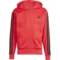 Adidas Essentials 3-Streifen Fleece Reißverschlusspullover Pure Ruby / Black