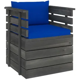 vidaXL Gartensessel anthrazit/blau