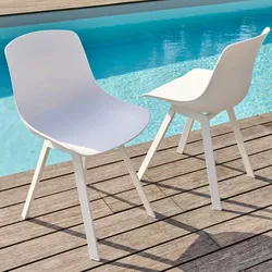 Oviala Business Satz von 4 Outdoor-Stühlen weiß