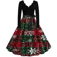 KOG Weihnachtskleid für Damen Sexy Langarm Weihnachtskleider Damen Kleider Damen Einfarbig Kleid Frauen Rockabilly Kleider Christmas Dresses Festlich Festival Meine Bestellungen Anzeigen Schwarz M - M