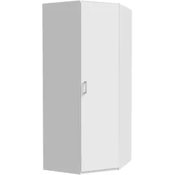 Eckkleiderschrank FORTE, weiß, B:89,5cm H:210,5cm T:89,4cm, Spanplatte, Schränke, Eckkleiderschrank, Stauraum, Aufsatz optional bestellbar