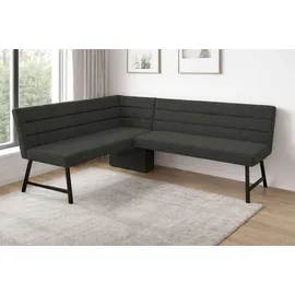 OTTO home Eckbank OTTO HOME "Oregon Küchenbank, Polsterbank, Esszimmerbank, 177x140 cm", dunkelgrau, B:177cm H:90cm T:140cm, Massivholz, Metall, Polyester, Sitzbänke, Eckbank, Moderne Bank und Farben, Sitzplatzanzahl: 4/5, Frei in Raum stellbar