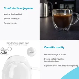 Intirilife Doppelwandiges Thermoglas Set 0,3 l 4-tlg.