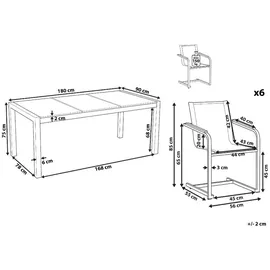 Beliani Gartenmöbel Set weiß beige Cosoleto