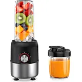 Ombrex Standmixer 500W & Smoothie Maker, Kompakter Blender für die Küche, 2 Mixbecher 750ml & 200ml, BPA-frei, Mixer für Smoothies, Eis & Babynahrung