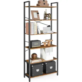 VASAGLE Bücherregal 80 x 30 x 186 cm Braun-Schwarz